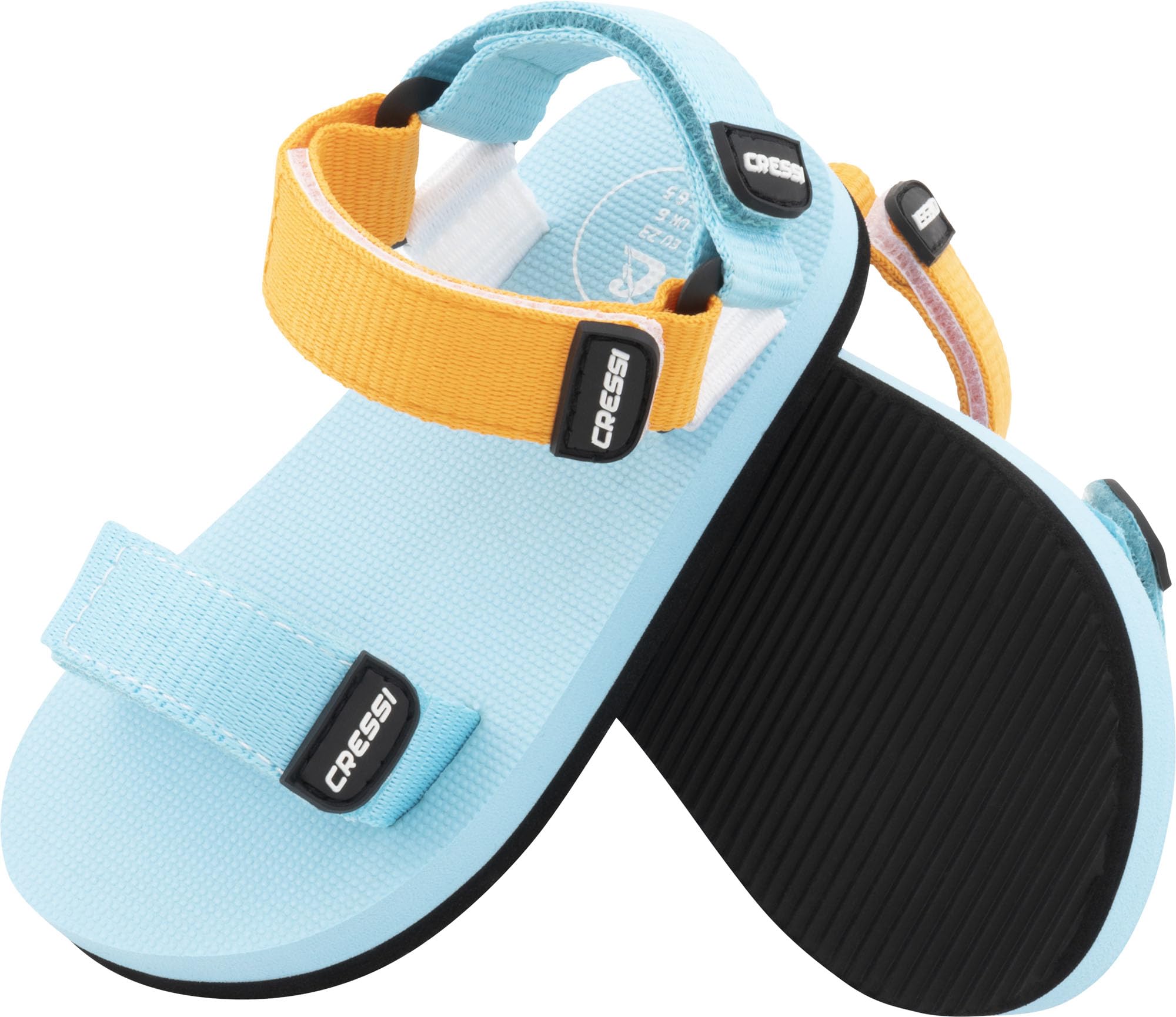 Cressi since 1946 - Rainbow Sandals - Innovative Colourful Beach Sandals for Children Ideal for Beach Walks Home and Travel - Turquoise/Orange - 31 EU 12.5 UK Child