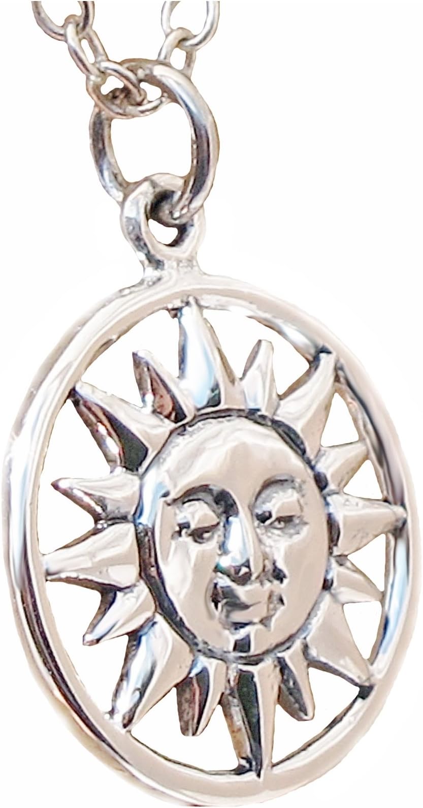 CELESTESterling Silver Sun Pendant Necklace Smiling Face Sunshine Gift Boxed