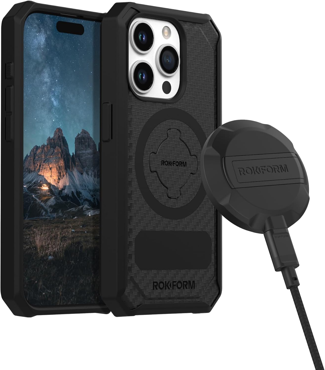 Rokform iPhone 15 Pro Rugged + Magnetic Charging Stand