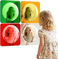 Suteng 4-Pack 10x10 Inch Acrylic Bubble Sensory Mirrors - Red Green Silver Yellow - Bohemian Wall Decor for Kids Classroom Home Bedroom