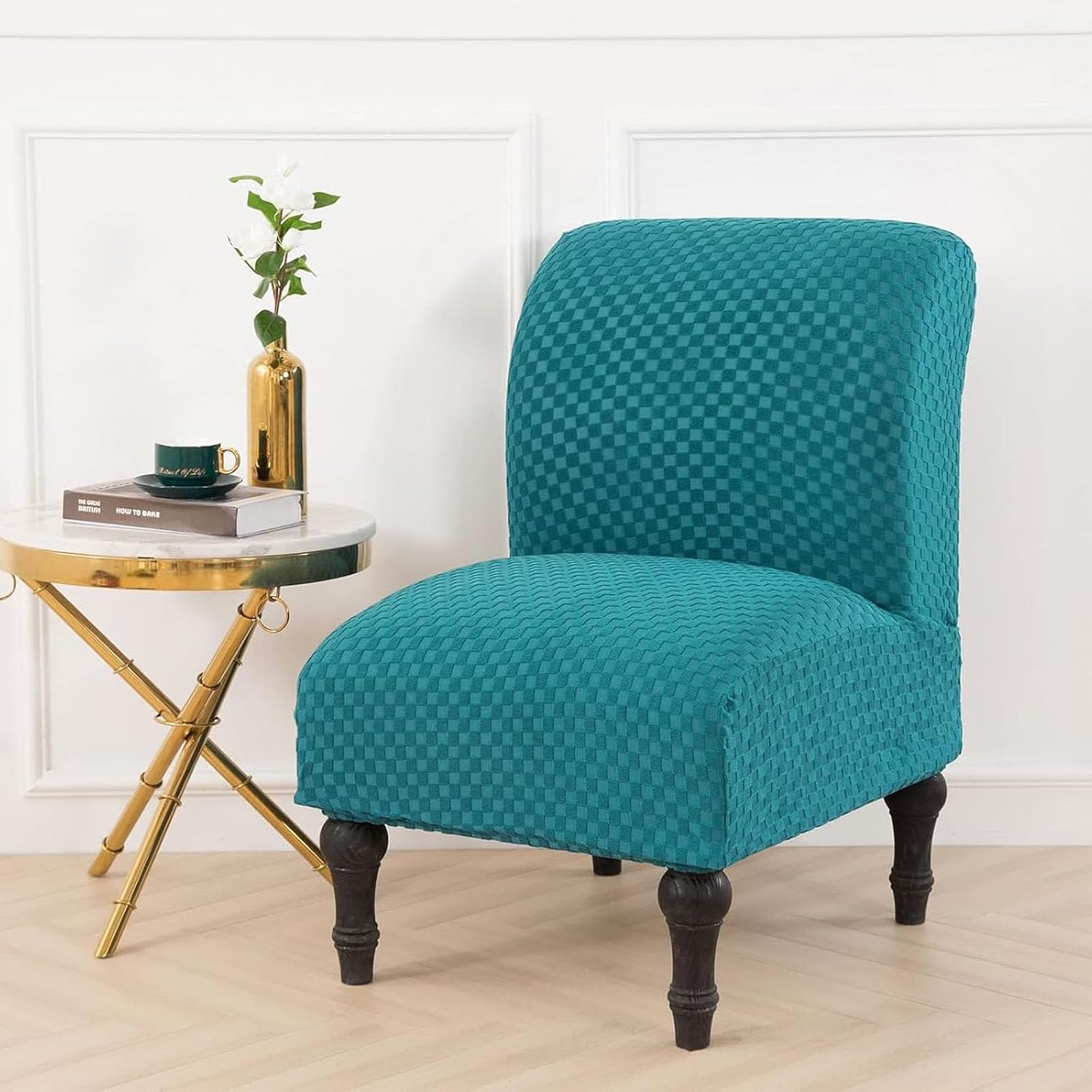 Elastyczny Pokrowiec Na Krzesła Bez Podłokietników, Krzesło Akcentowe Z Poliestru I Spandexu Do Salonu, Jadalni, Hotelu, Czarny(Light Gray,2 Pieces)