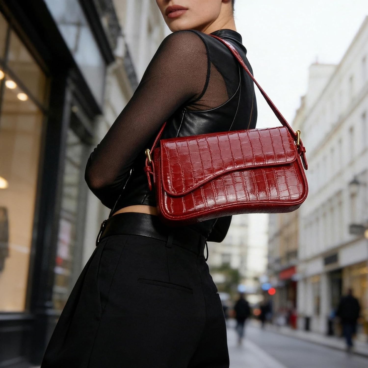 Shoulder Bag for Women Small Purse Mini Hobo Handbag Trendy Suede Purse with 2 Detachable Shoulder Straps