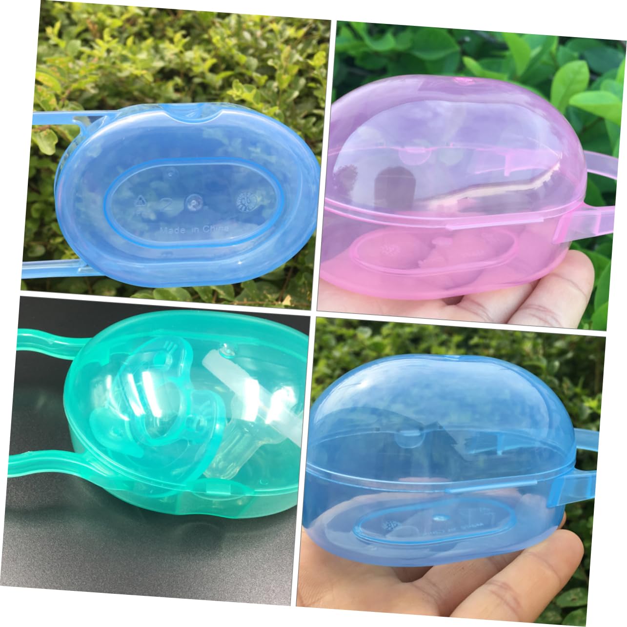 KOMBIUDA 12pcs Pacifier Holder Case Newborn Storage Box Pp Material Pacifiers Travel Essential Safe Random Color