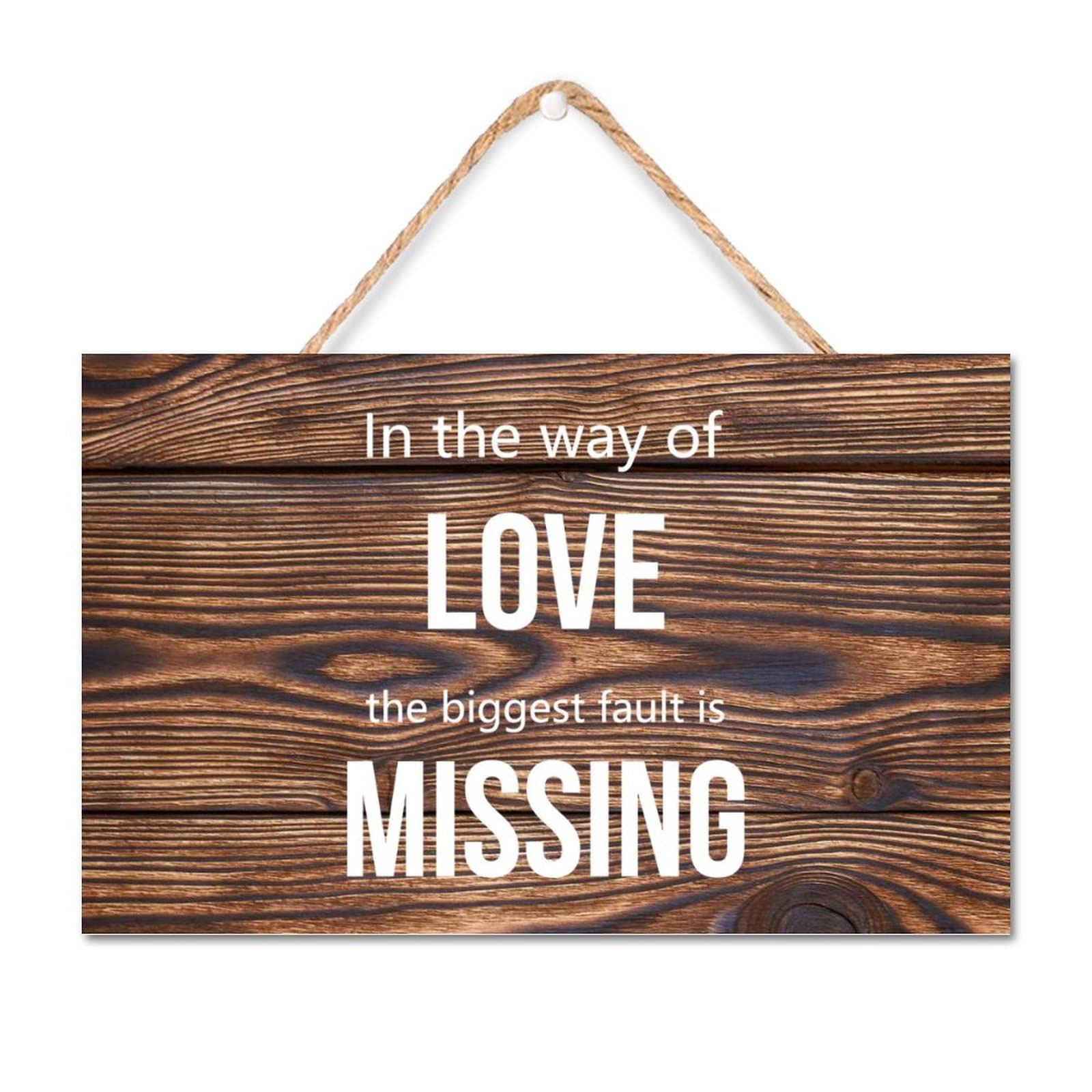 Plaque en bois In The Way of Love pour celebrer les sentiments à travers une decoration rustique