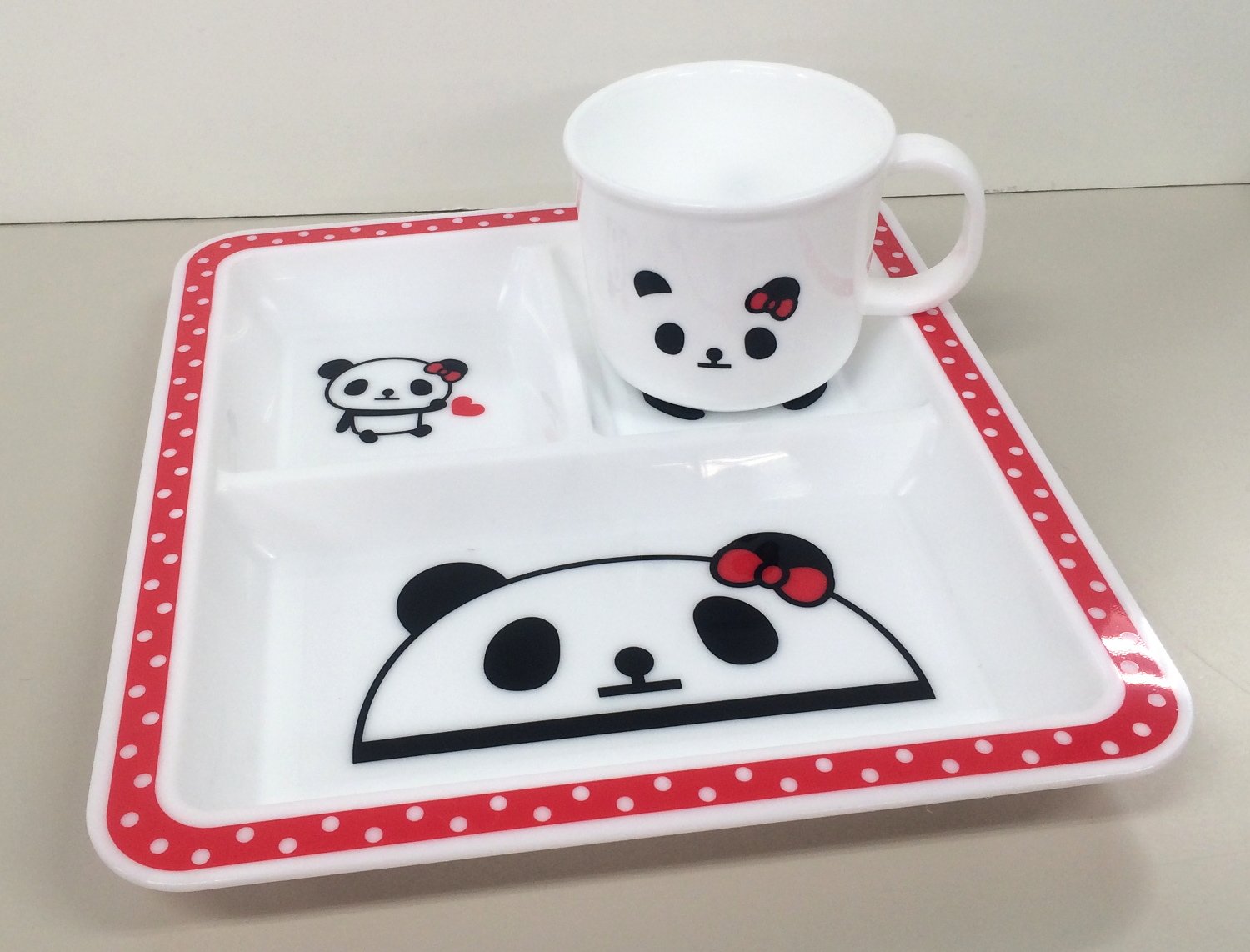 パンダ様 Amazon｜ツイン 食器 子供用 パンダ ポリプロピレン樹脂プレート