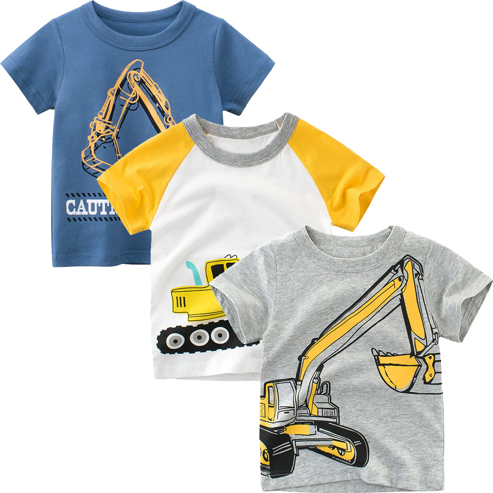 AdorelBoy T-Shirt Pure Cotton Short Sleeve Summer Pack of 3