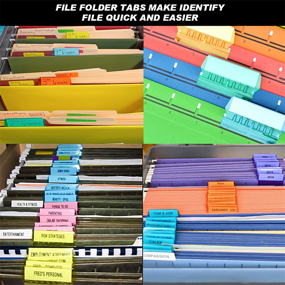 Metal Fishing Spoons Hanging File Folder Tabs - 60 Sets Colorful ...