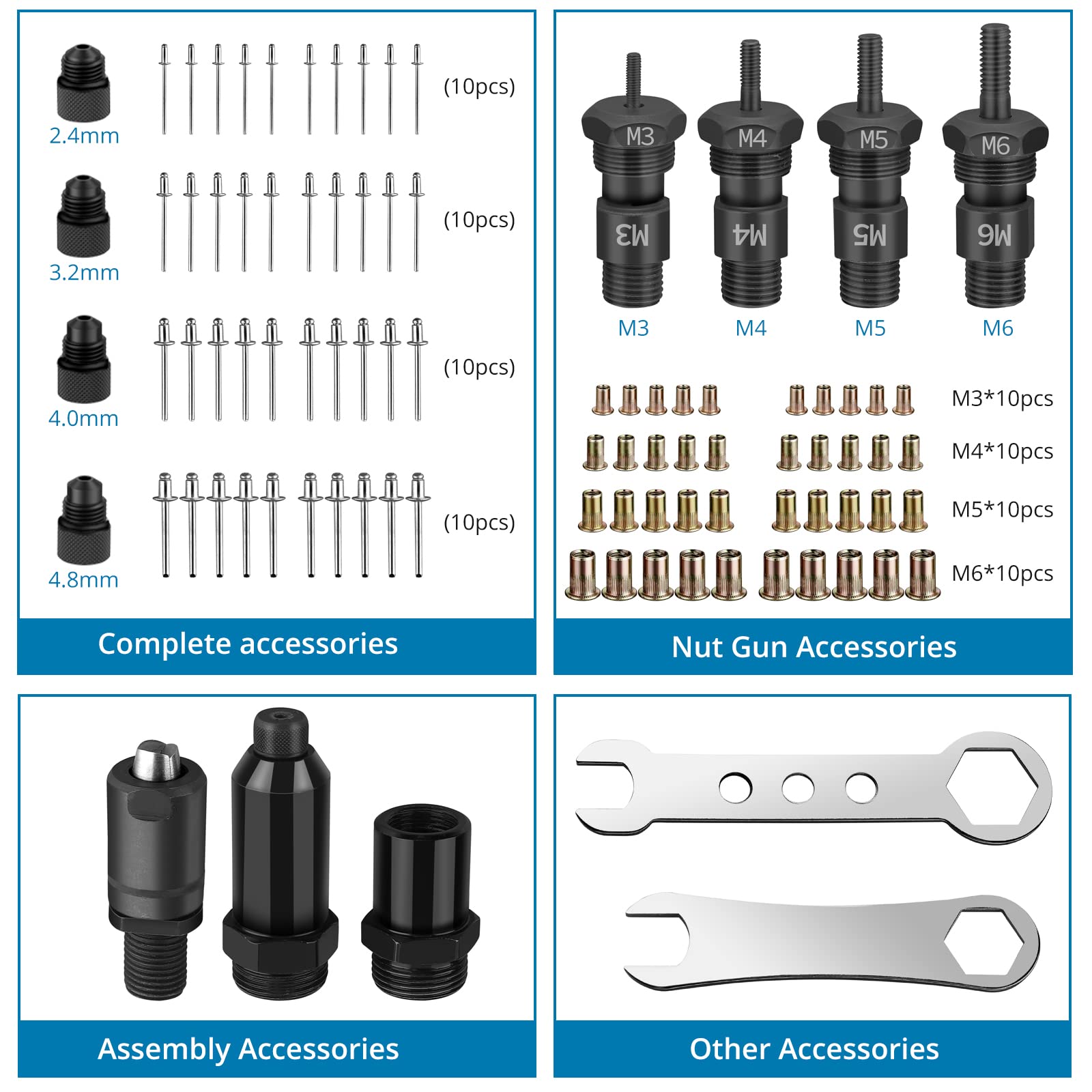 Snapklik.com : AUTOUTLET Heavy-Duty 10-inch Dual-Purpose Rivet Nut Gun ...