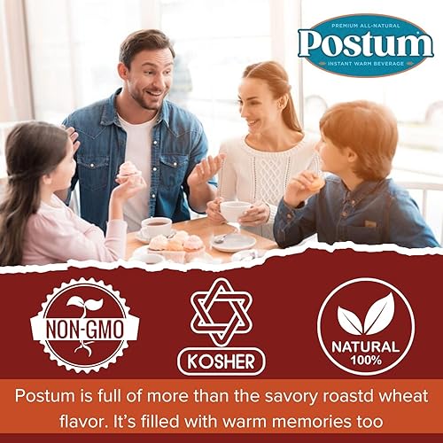Miniatura 2 de Postum - Paquete de mezcla natural de trigo salvado y melaza, sustituto de café, de 8 onzas, sin cafeína, instantáneo, rico, sabroso, saludable,
