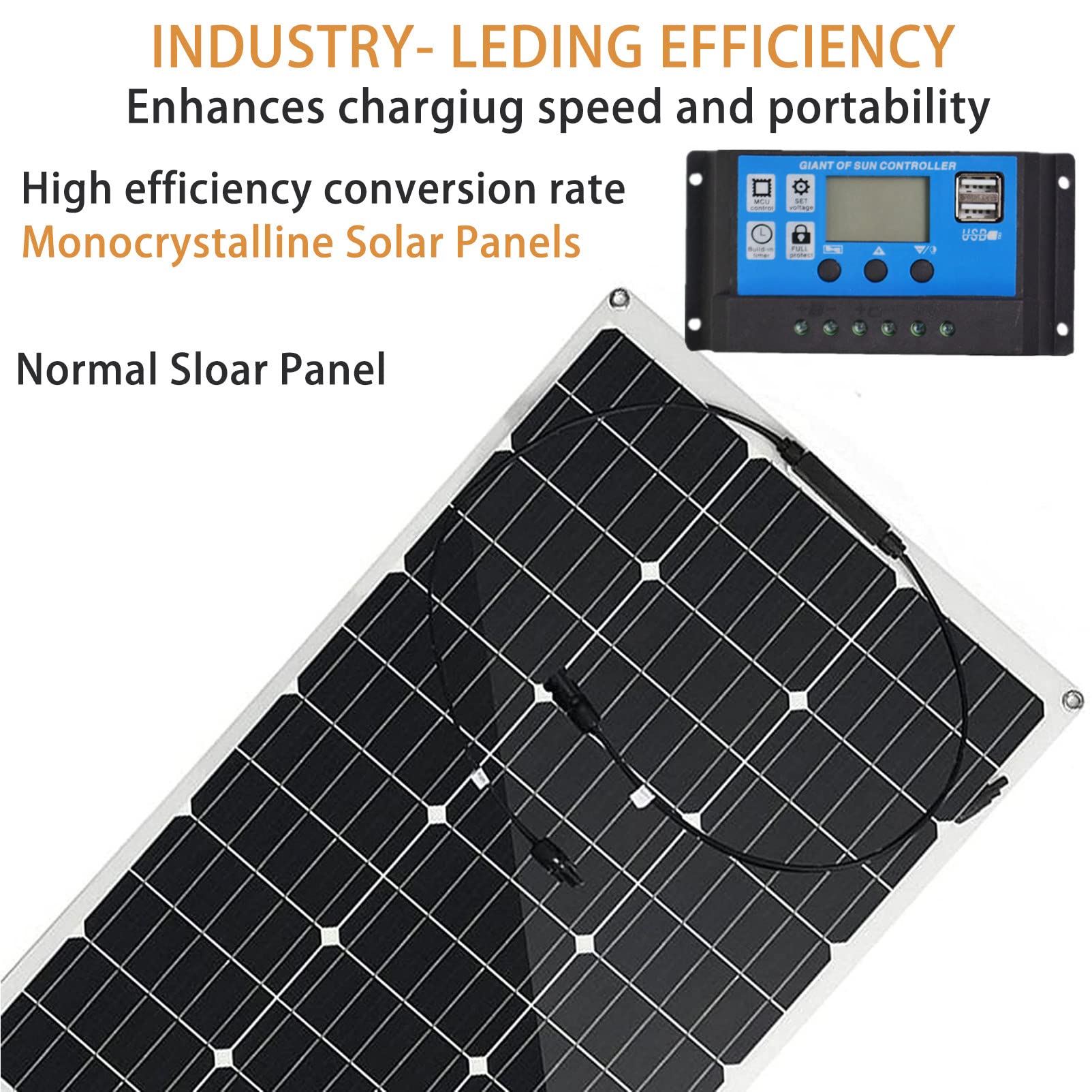Monokrystaliczne moduły solarne 80 W, 20 V, wysoka wydajność, monomodulowa ładowarka PVC, do domu, na kemping, łódź, do przyczepy kempingowej i innych zastosowań niezależnych od sieci