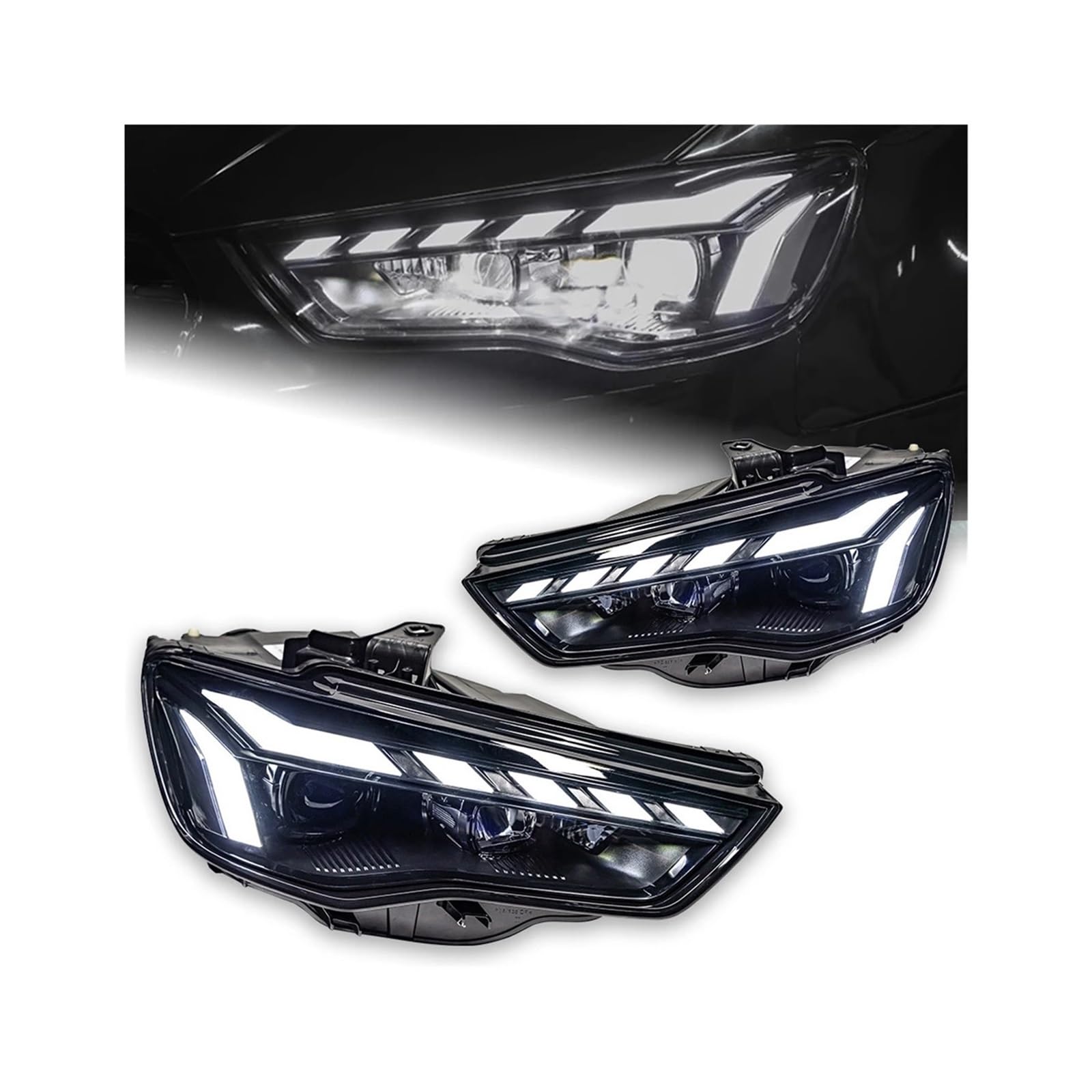 DIFNWCFE AKD Car Styling Head Lamp，Compatible with Audi A3 Headlights （2013-2016） A3 8V LED Headlight Projector Lens DRL Head Lamp Auto Accessories