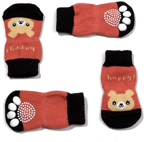 Miniatura 3 de Pet Heroic - Calcetines de punto antideslizantes para perros y gatos con refuerzo de goma, protector de pata de perro y protector de pata de gato