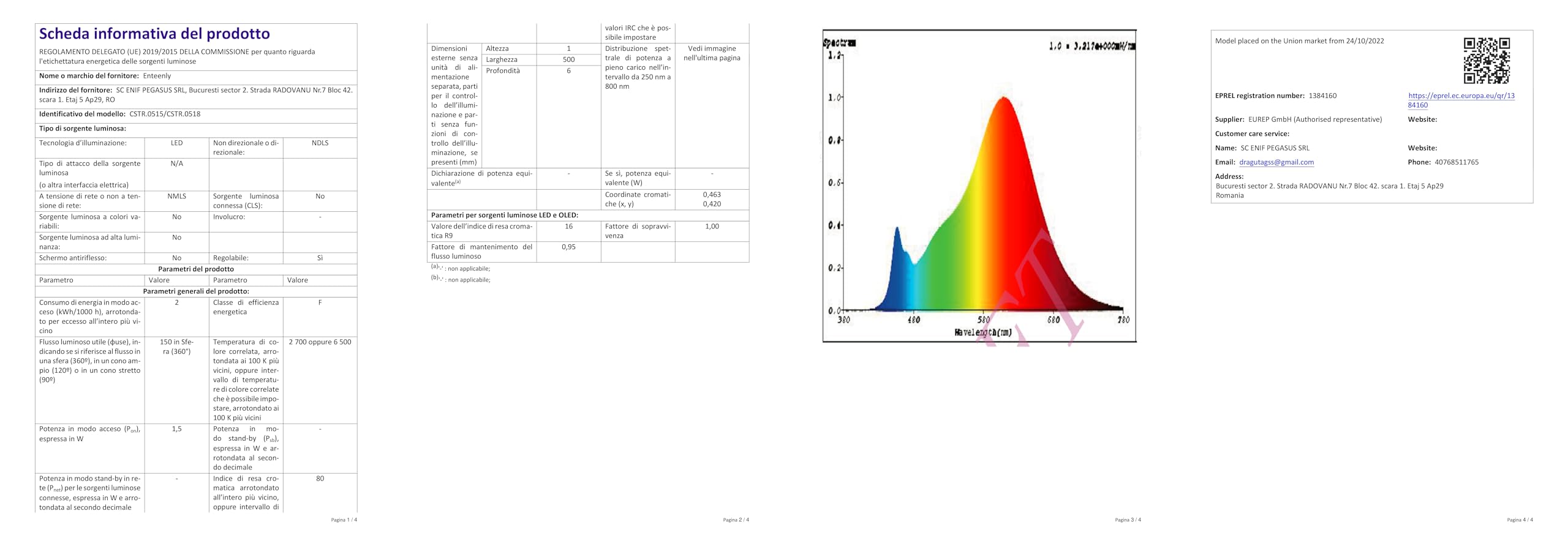 Enteenly Striscia LED COB Bianco Freddo 3 Metri, Kit Luce Striscia - 7