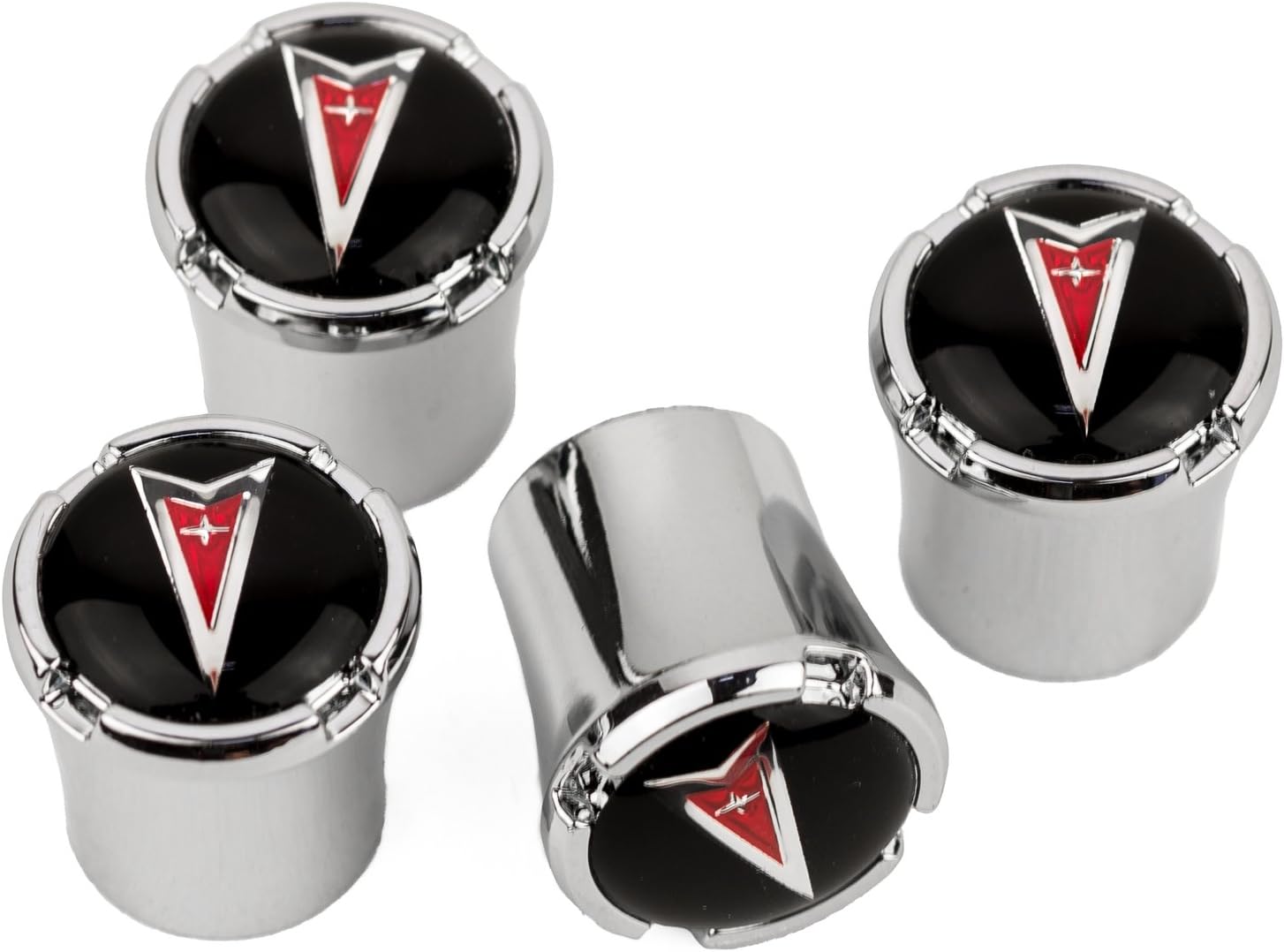 HEM HIGH-END MOTORSPORTS Chrome Tire Valve Stem Caps for Pontiac Vehicles, Pontiac Arrow Logo, Made in USA