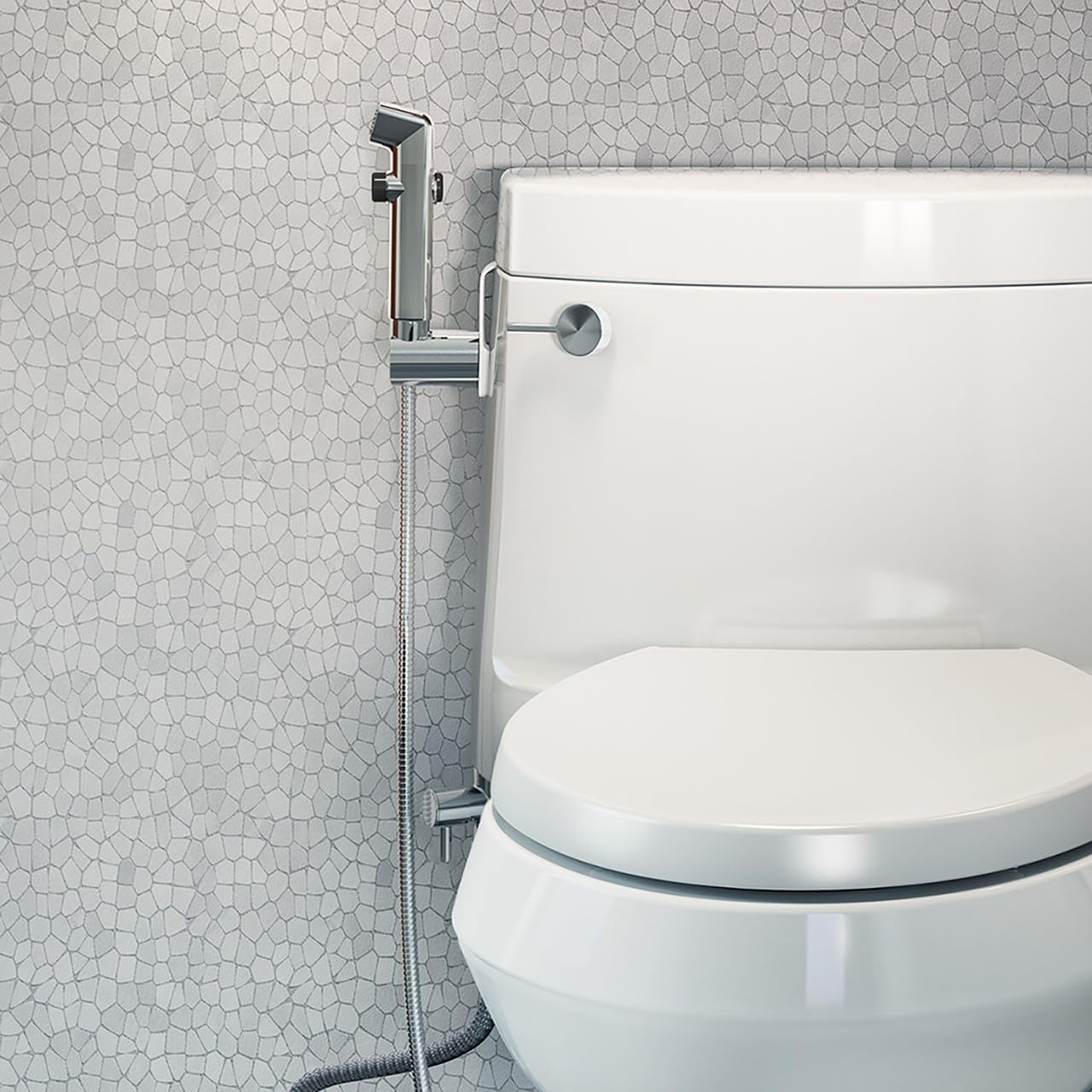 Brondell LES-30 Silver Toilet-Mounted Handheld Bidet Sprayer
