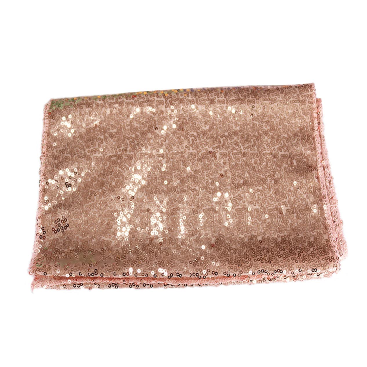 Nappe decorative à paillettes ronde or rose pour transformer une table banale