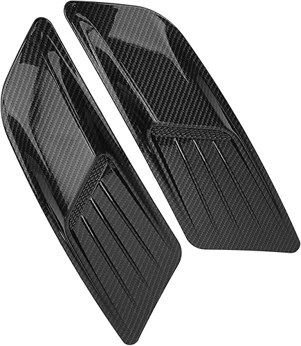 Miniatura 9 de Cubierta de moldura de ventilación de salida de aire, par de cubierta universal para capó delantero de ventilación de aire, repuesto de fibra de