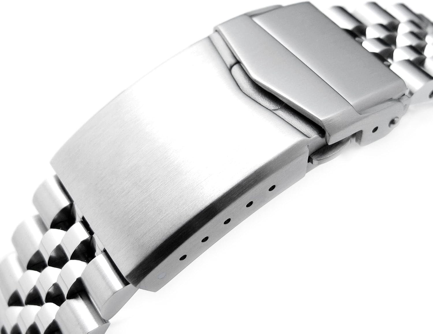 MiLTAT 22mm Super-JUB Watch Band compatible with Seiko 5 Sports GMT SSK001 SSK003 SBSC003 V-Clasp 2-Tone Polished