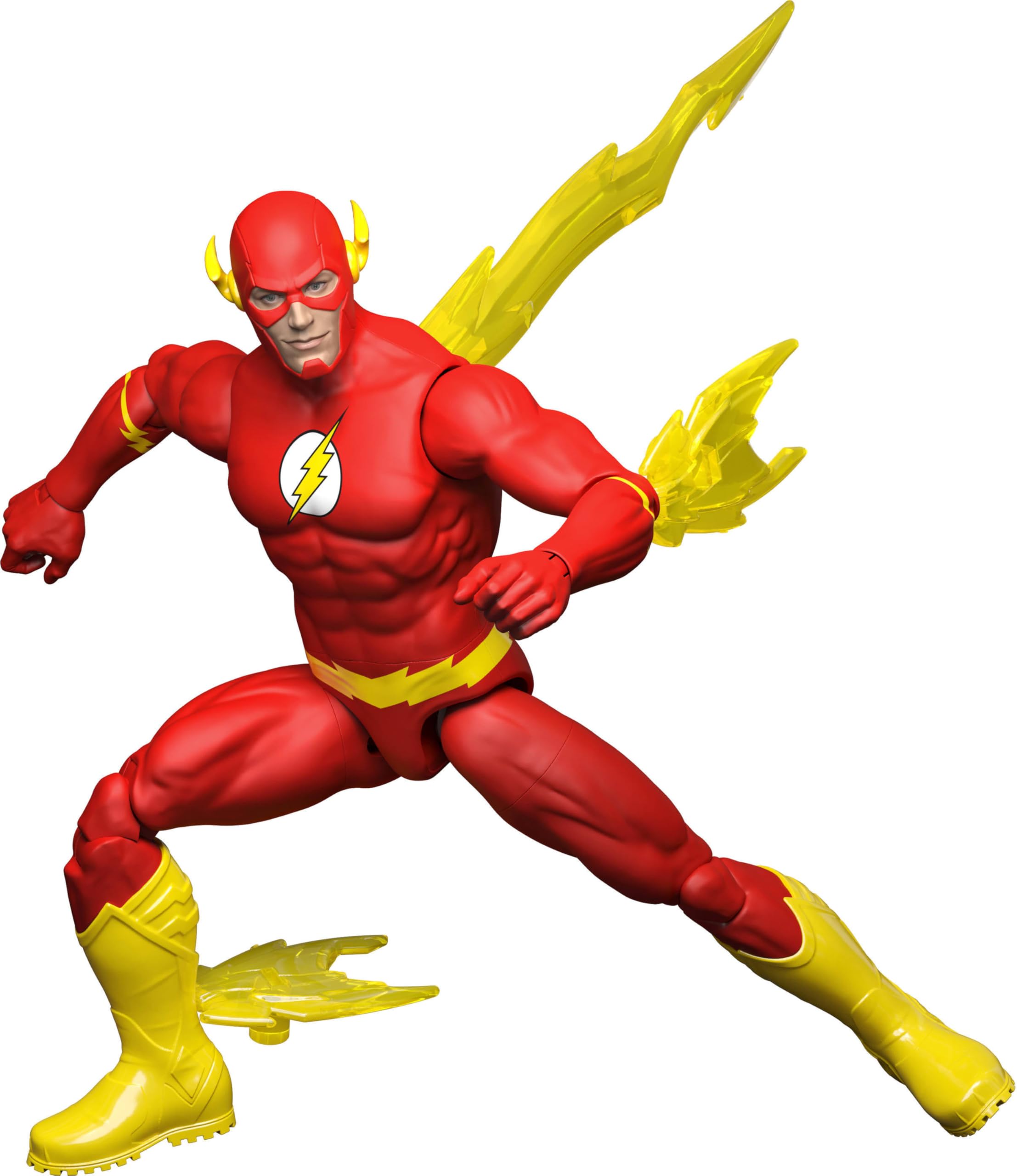 ​Mattel DC Premier 6.5 Inch The Flash Action Figure Series 1, Detailed Super Hero Design with 22 Articulations, Speed Effects & Lightning Bolts, JMD98
