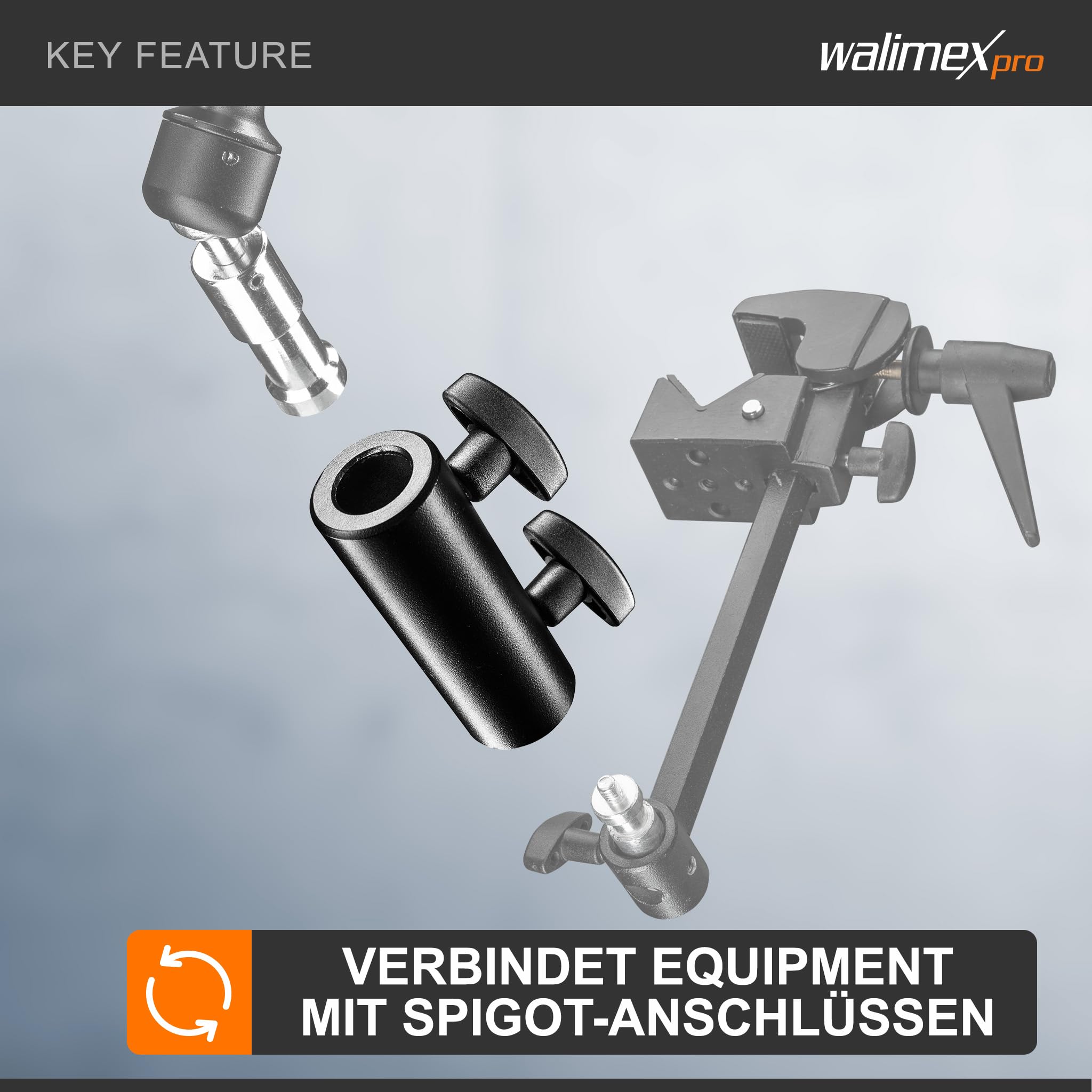 Walimex Pro Spigot Verbinder 5/8" auf 5/8"-11/16"