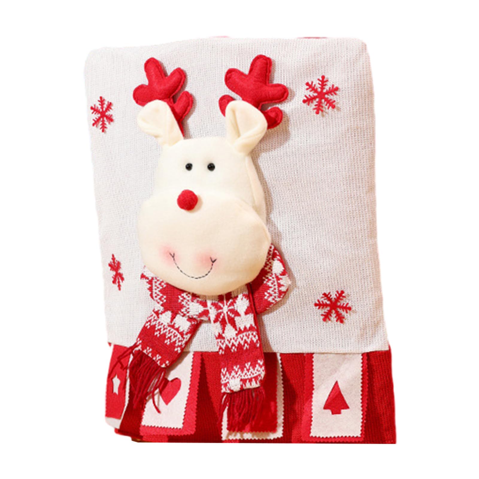 YROHGKPN Holiday Chair Back Covers Slipcovers with Santa Snowman Pattern for Christmas Decoration 1PC Christmas