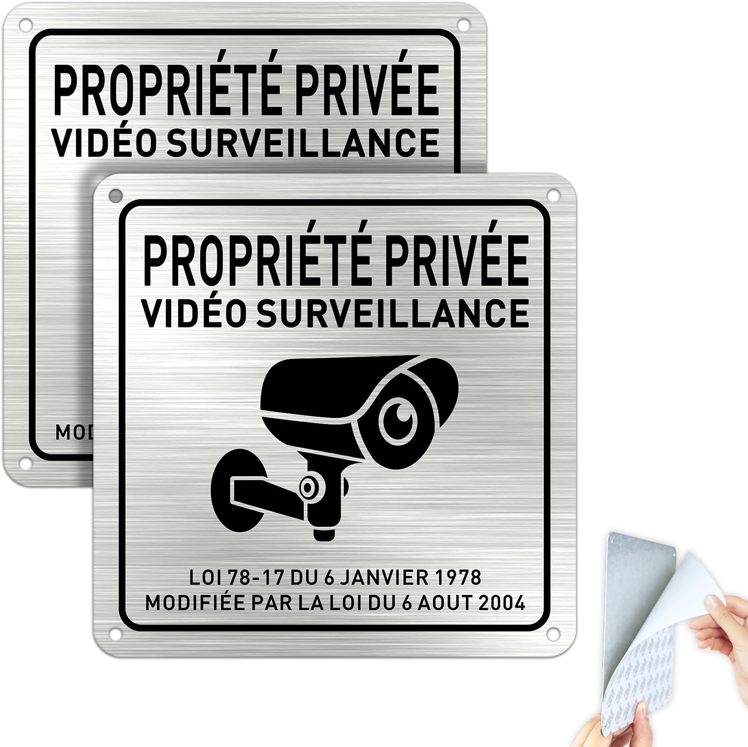 Panneau Propriété Protégée sous Vidéo Surveillance 24h/24