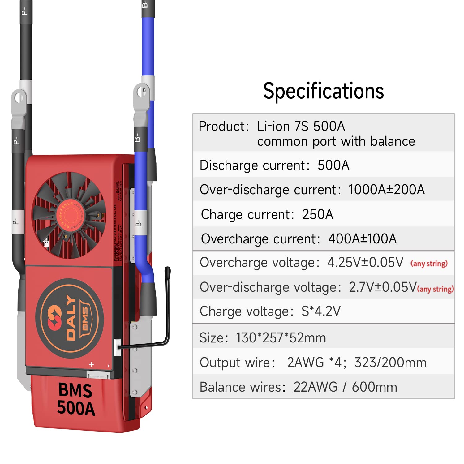 Amazon.com: DALY 24V BMS li-ion 7S 500A with Balance Wire and