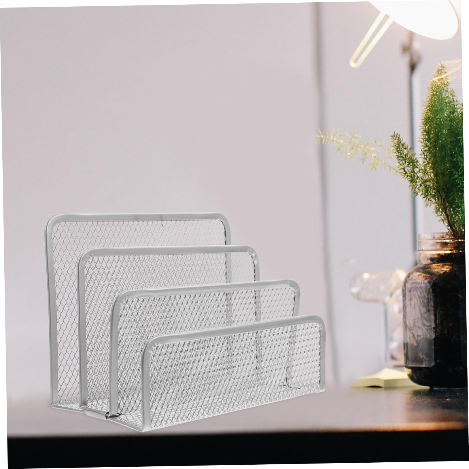 SHINEOFI 5pezzi Organizer Da Scrivania Metallo Con Scomparti Porta Riviste e Documenti Per Ufficio e Casa Design Leggero e Portatile Per Mantenere Ordinato Tuo Spazio Di Lavoro