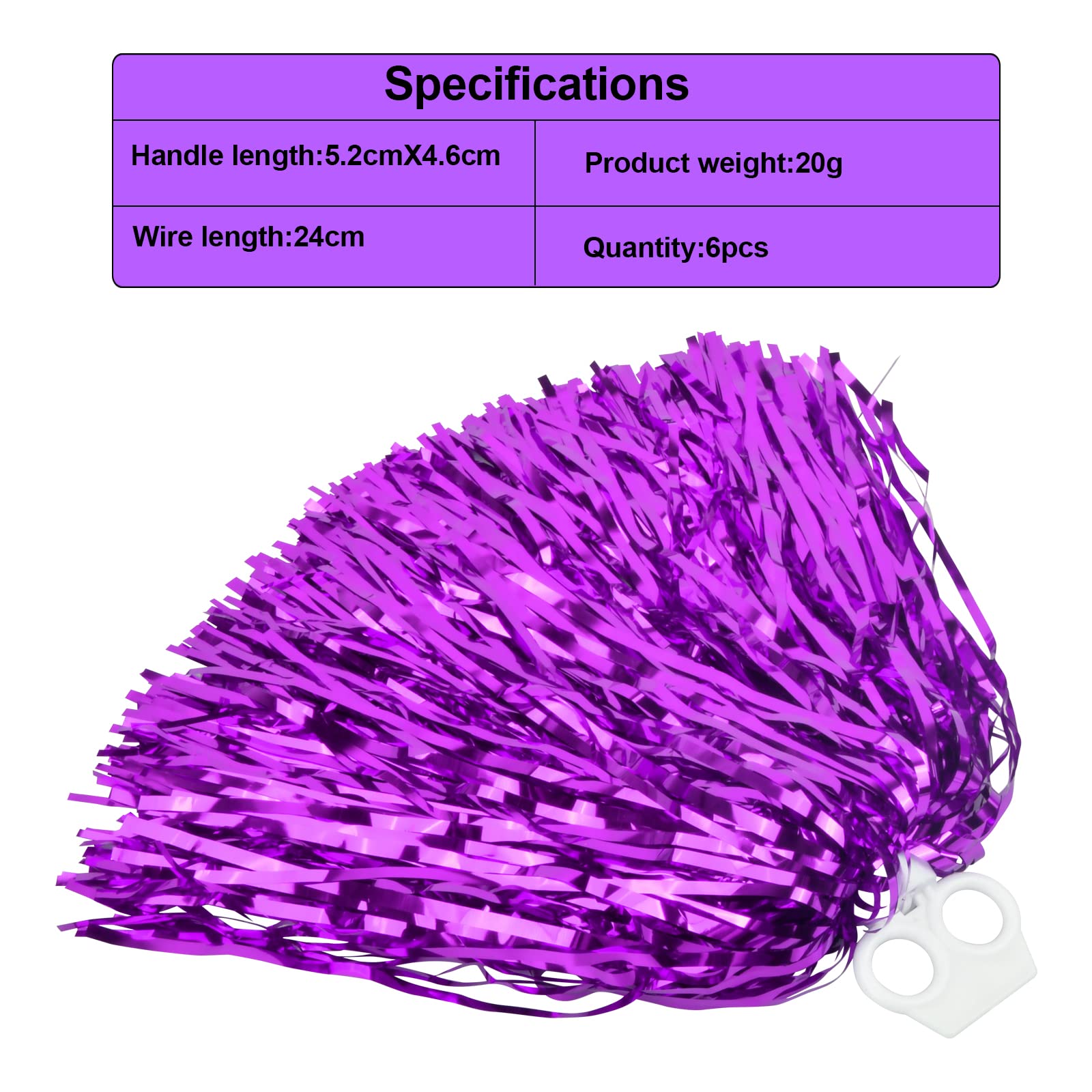 Lot De 6 Pompons Cheerleading Métalliques Vibrants - Pom-Pom Girls Parfaits Pour Sports, Danse Et Spectacles