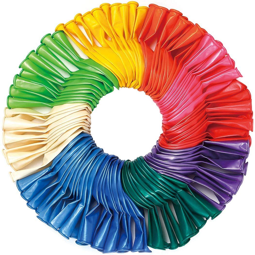 ONE CLICK Party Balloons Thickened Colourful Rainbow Balloon for Birthday Decorations Party Supplies (Pack of 30)