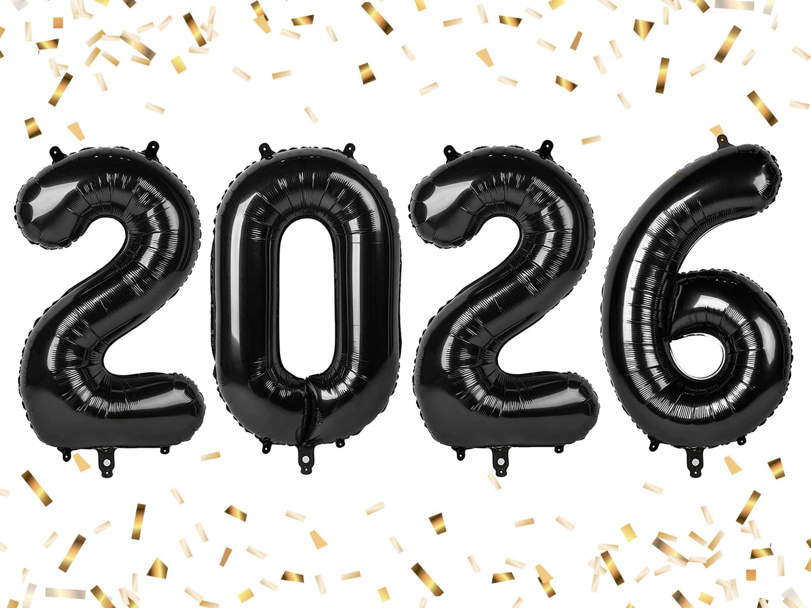 2026 Balloon 40 inch Black Number Balloons for 2026 Party Decorations