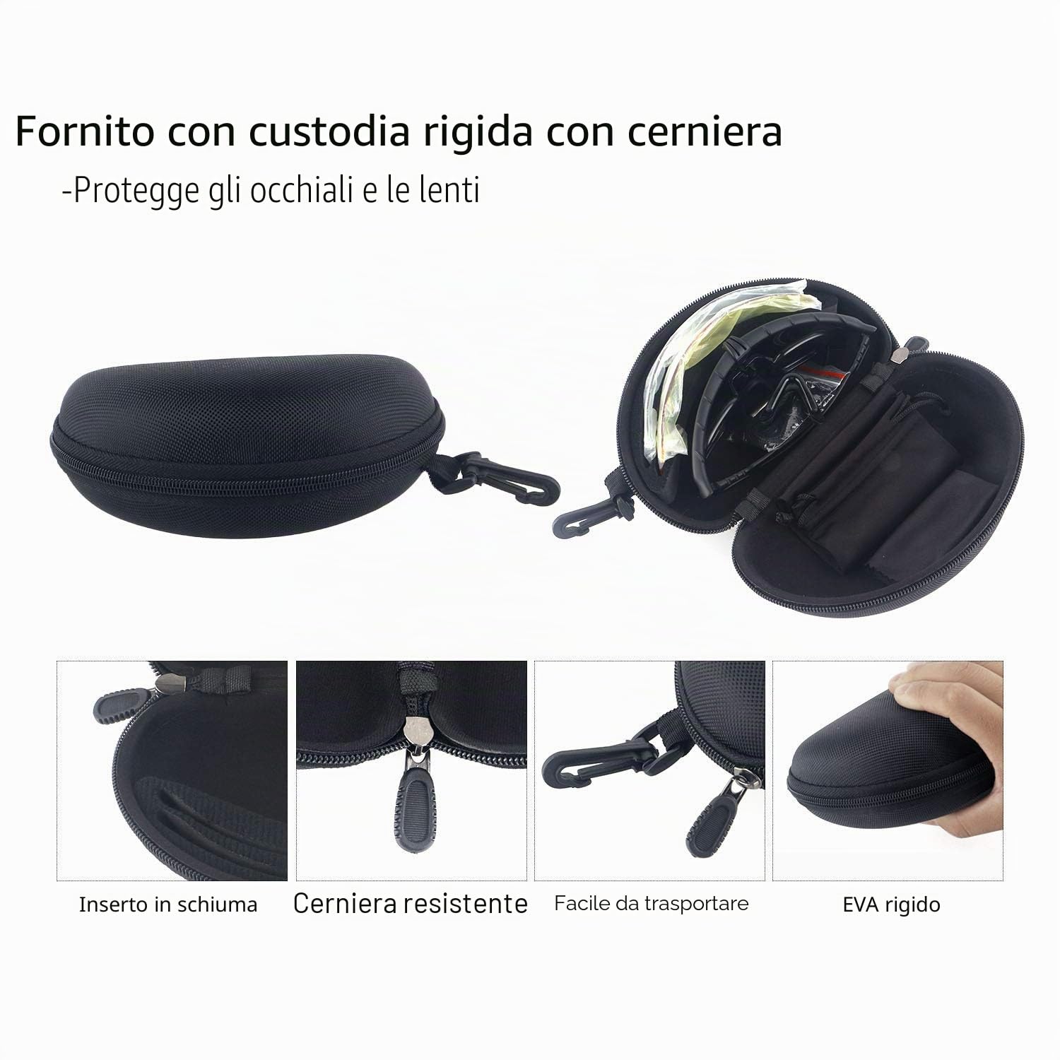Occhiali sportivi occhiali protettivi antiappannamento occhiali da guida Anti-UV400 occhiali di sicurezza per ciclismo, escursionismo e tiro a segno