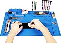 Tapete de reparo de silicone com isolamento térmico Kaisi com régua de escala e posição de parafuso para ferro de solda, reparo de telefone e computador, S-160