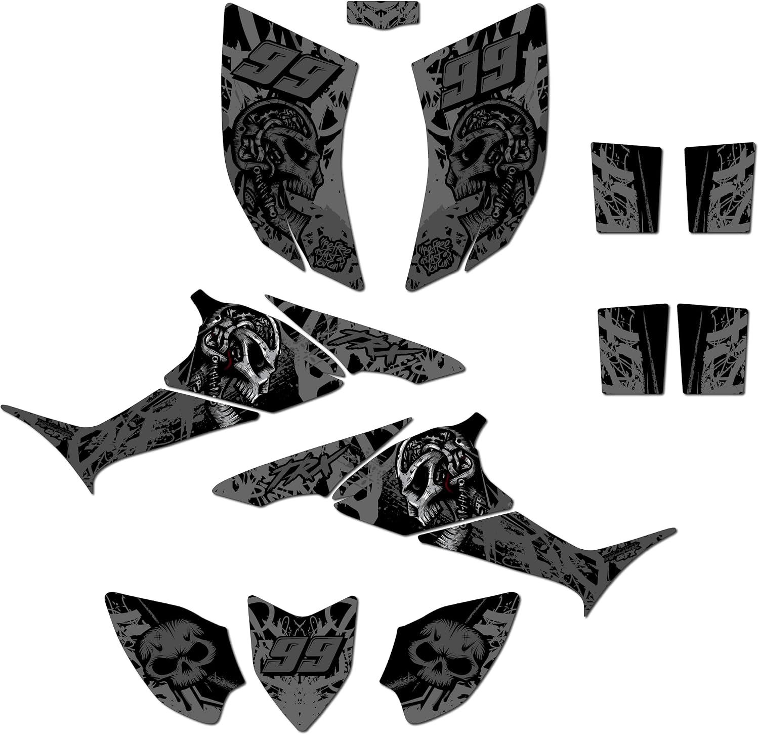 Graphics Kit for Honda TRX90 (2006+) REVOLT Series Smoke 21 Mil - Pro Edition - ATV UTV Dirt bike stickers, Quad dirtbike racing decal automotive motocross accessories no-plastics