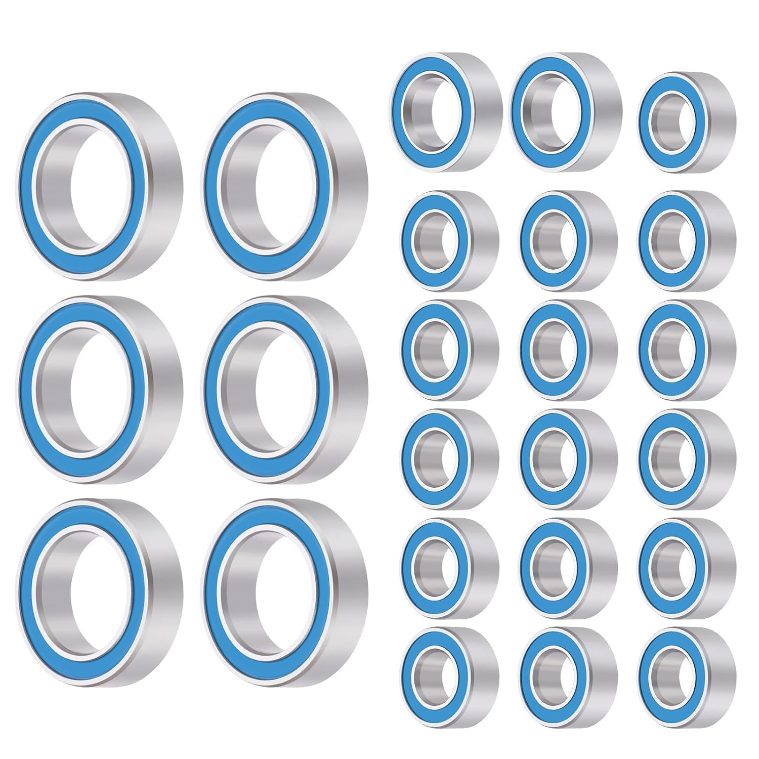 24pcs Steel Rubber Sealed Bearings Kit for FMS FCX24 Power Wagon Chevy K5 Smasher 1/24 RC Crawler Upgrade