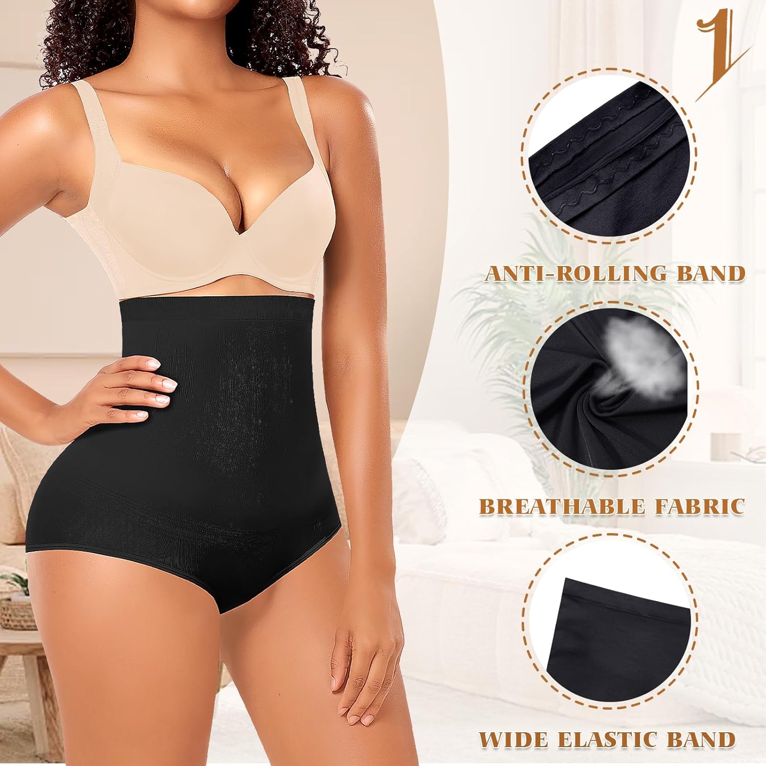 Werena Tummy Control Shapewear Panties For Women Seamless High Waist Shaping Body Shaper Girdle Underwear - Image 3