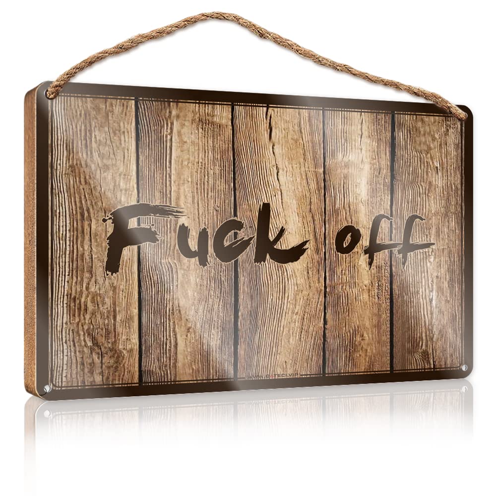 YYHLEH Wooden Hanging Sign f-k Off Wooden Sign(23X35CM)