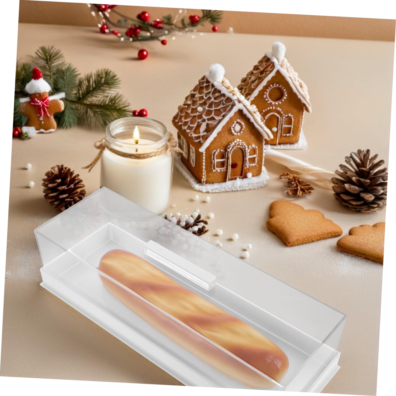IMIKEYA Caja de Presentación Rectangular con Bandeja para Pasteles de Acrílico Soporte para Tartas con Tapa para Cafetería y Hogar Bandeja para Tartas con Tapa