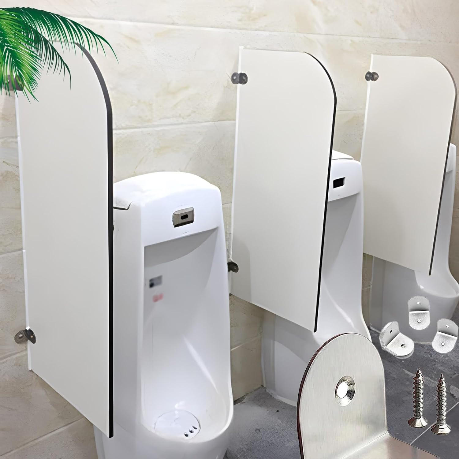 Urinal Divider Screen Panel Toilet Partition, 1PCS Wall-Mounted Adult Urinal Baffle with Accessories for Hotel Shopping Malls Public Places(47.24x15.75in 400x1200mm)