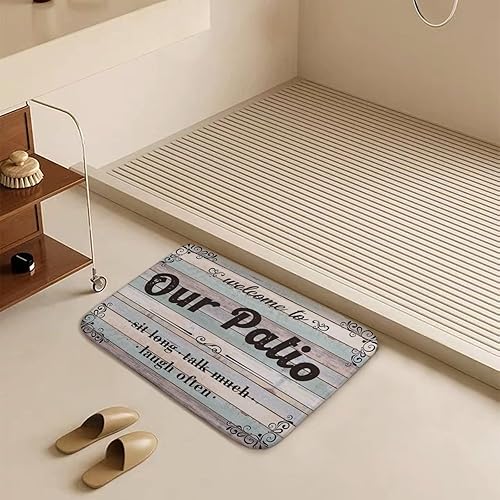 Miniatura 6 de Nuestro patio  Tapete rústico para patio, tapete antideslizante y duradero de bienvenida para baño, porche delantero, cocina, entrada, regalos de