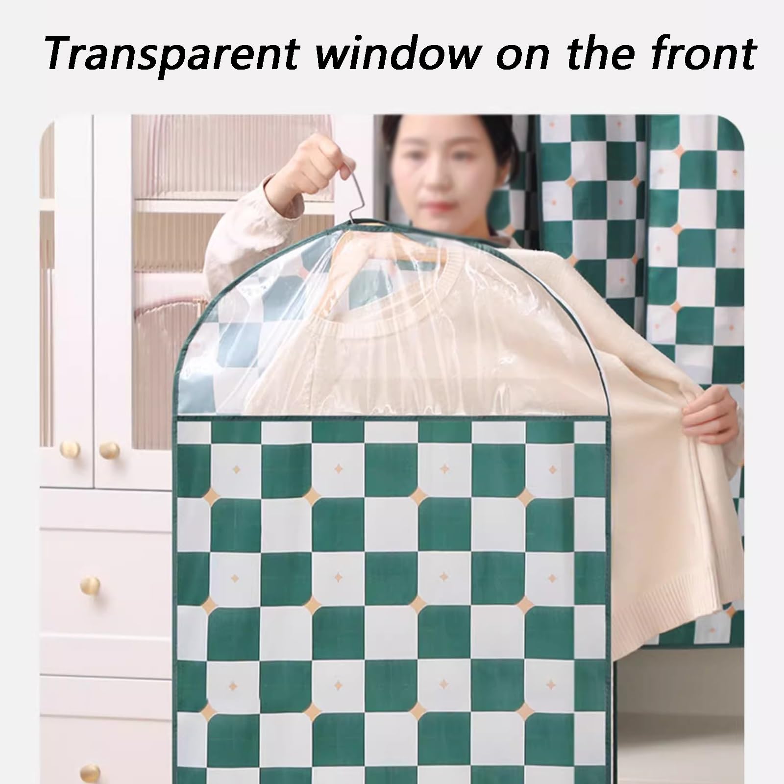 Funda para Perchas, Paquete de 5 Bolsas Ropa for Almacenamiento, Protector con Ventana Transparente, Adecuado for Trajes, Abrigos, Chaquetas(60 * 140cm/24 * 55in)