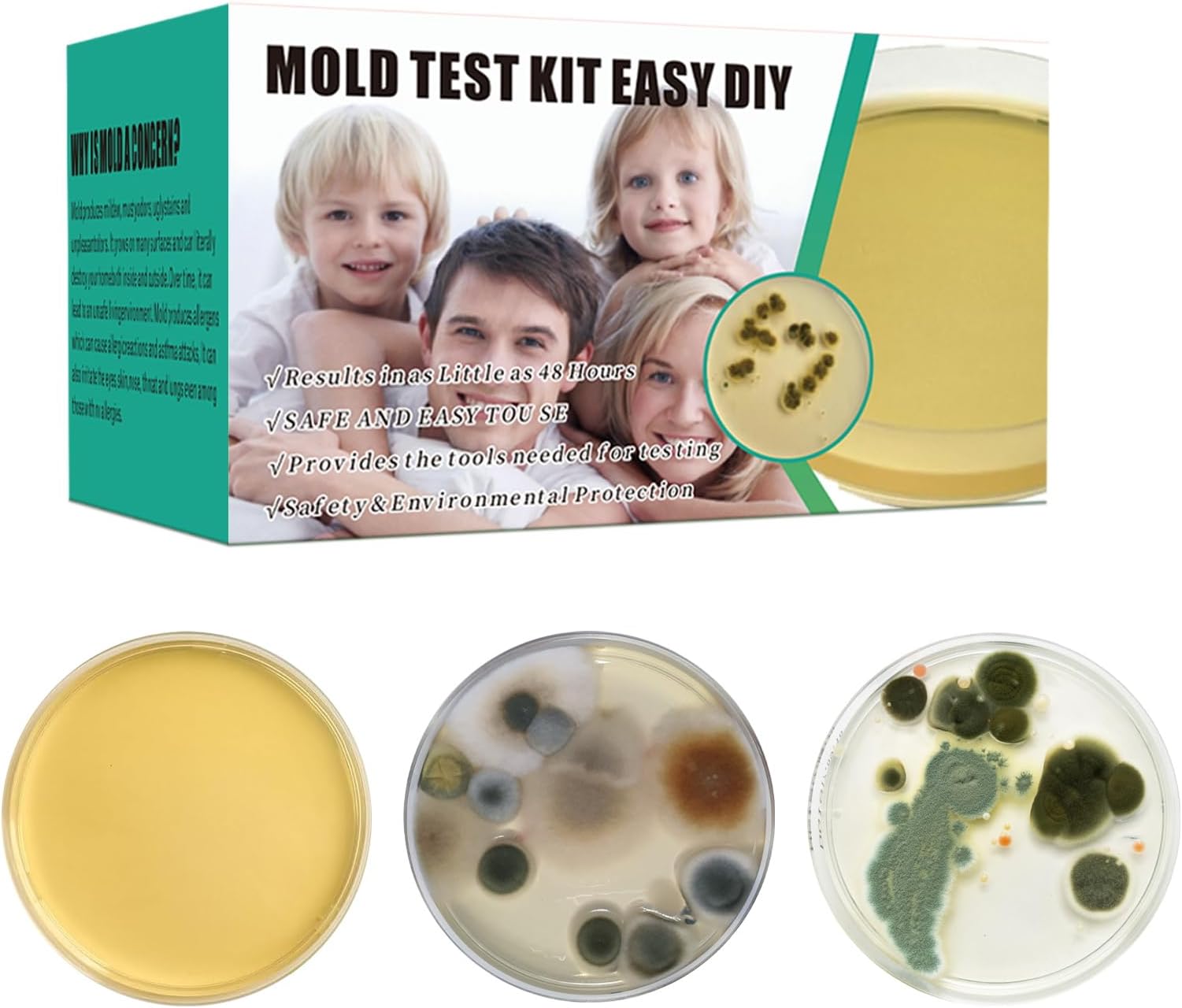 Comprehensive DIY Mold Test Kits for Home - Multiple Detection Tests for Surfaces, HVAC Systems, & Indoor Air Quality - Includes Detailed Mold - Fast, Reliable, & Safe for Both Indoor & Outdoor Use