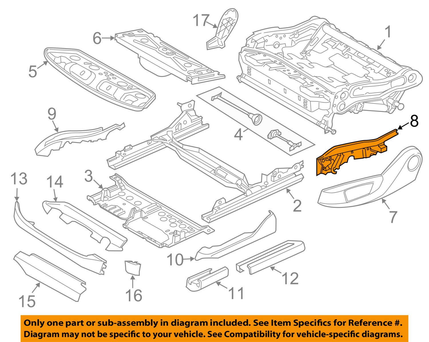 Amazon.com: BMW 52-10-7-317-459 Support for Cover, Seat Oute 