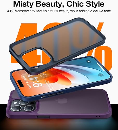 Miniatura 182 de TORRAS - Funda a prueba de golpes para iPhone 14 (contra caídas de grado militar de 10 pies), elegante, parte trasera translúcida y borde suave