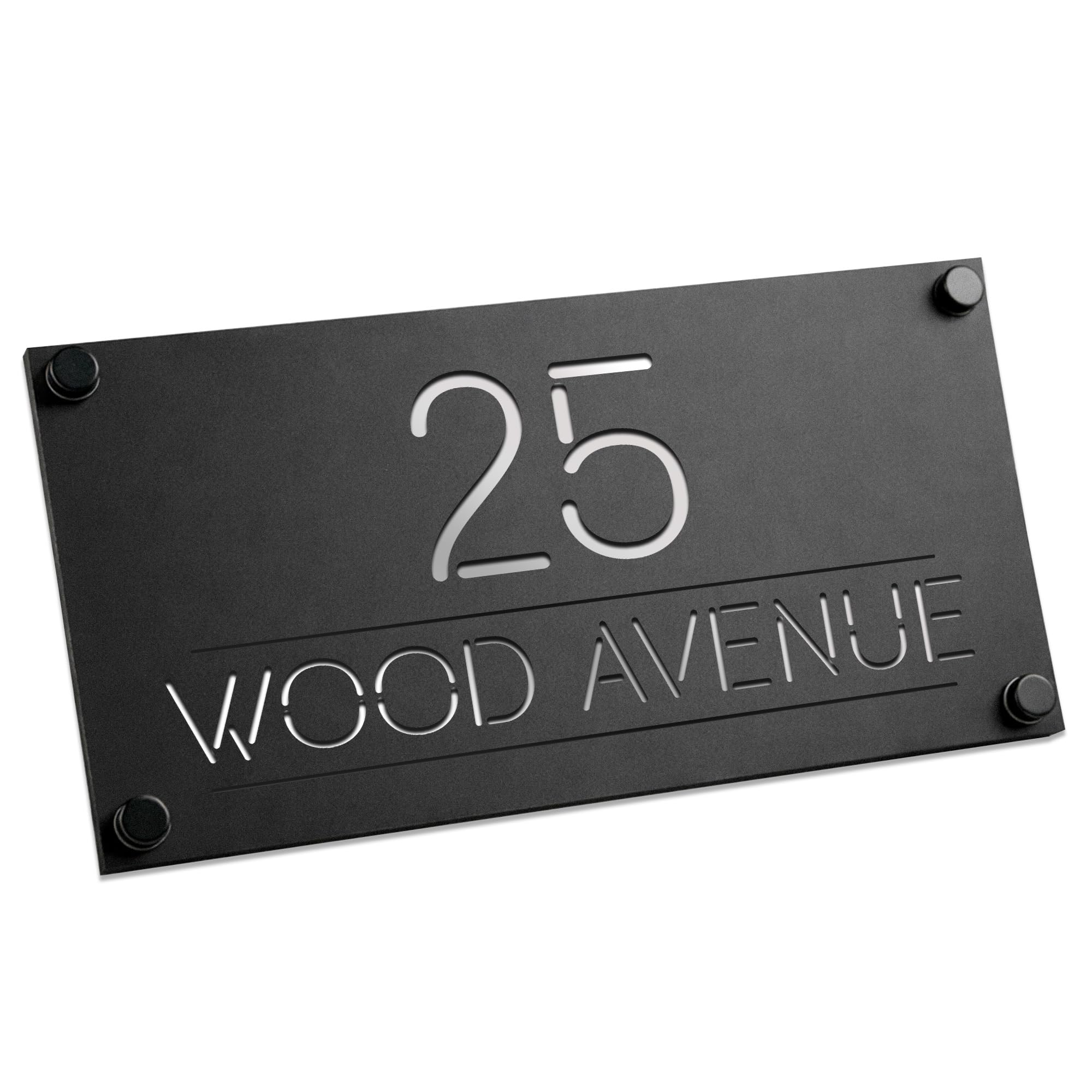 RED OCEAN Number Signs Personalised House Laser Cut Door Street Address Black Plaque Modern House Sign