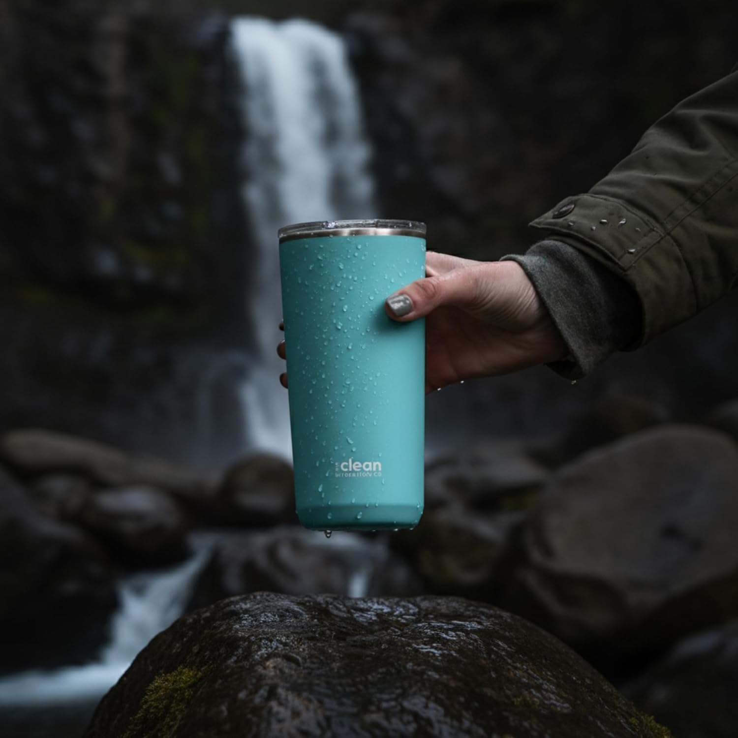 THE CLEAN HYDRATION CO. Insulated Ceramic Coated Tumbler 20 oz | Spill Proof Lid | Vacuum Insulated | Keeps Beverages Taste Intact, Aqua - Image 7