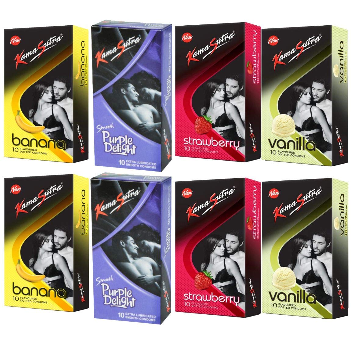 Buy A 'KAMASUTRA' Lubricated Condoms Multi Colored Banana Flavour