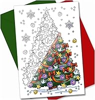 Vista 1 de Tarjetas de Navidad para colorear para adultos y niños
