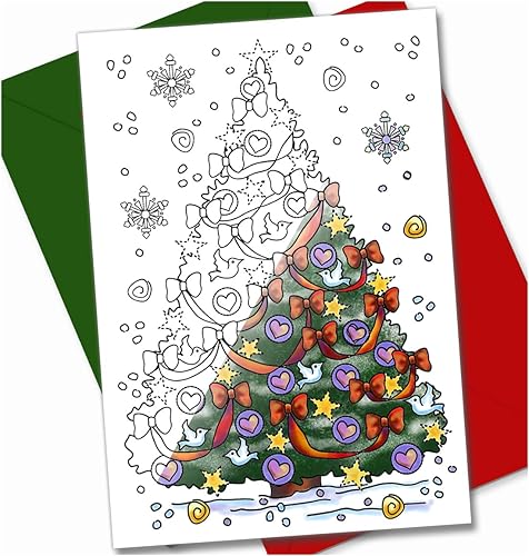 Tarjetas de Navidad para colorear para adultos y niños