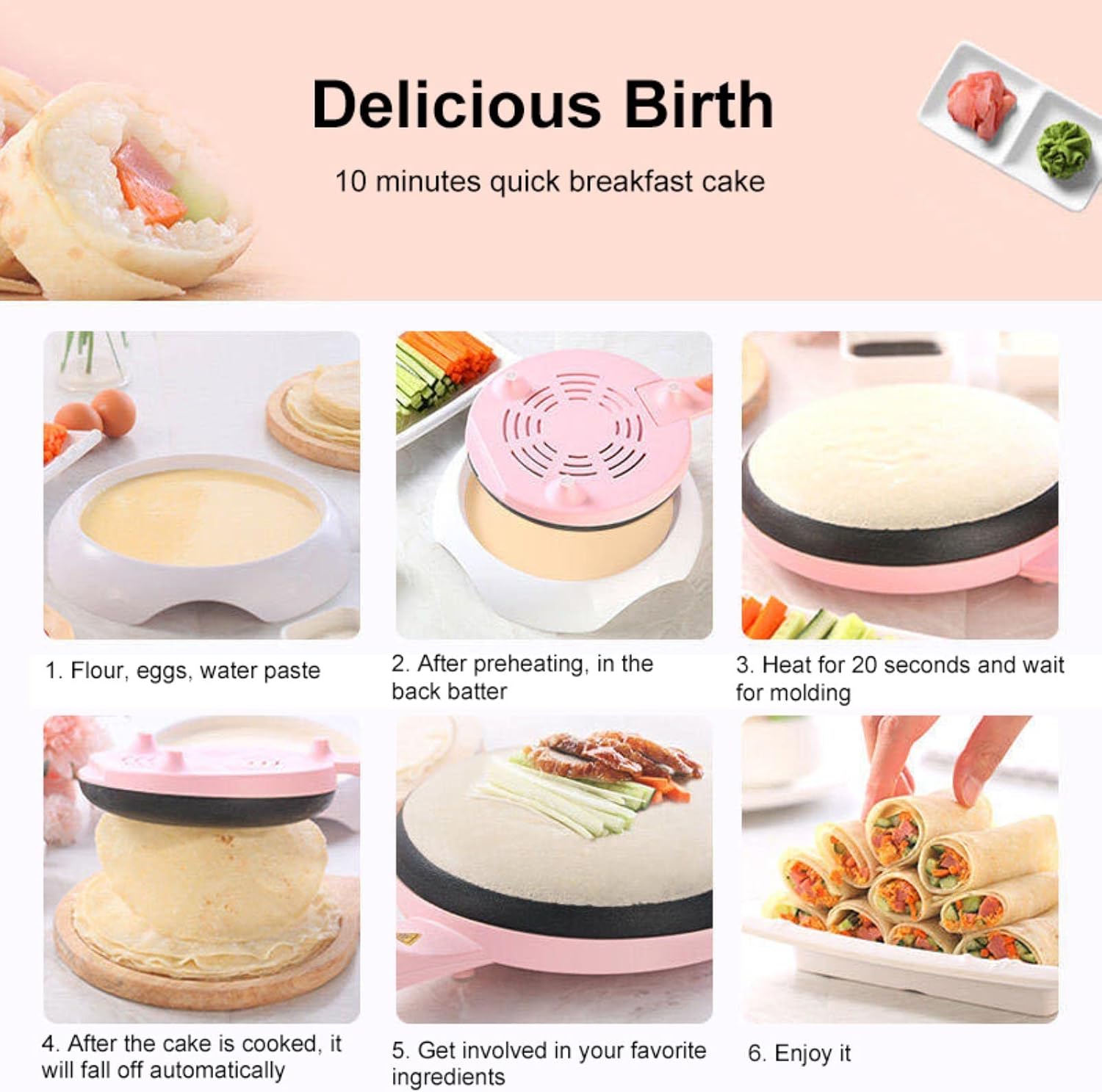 Crepe Maker Pizza Machine Pancake Baking pan Cake Non-Stick Griddle Kitchen Cooking Tools Chinese Spring roll Thin Biscuit pan